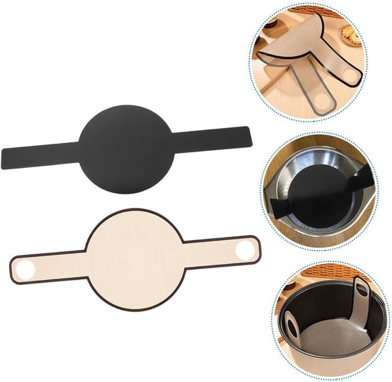 STOBAZA Reusable Non Stick Silicone Bread Baking Sling With Long Handles Black Coffee - Image 3